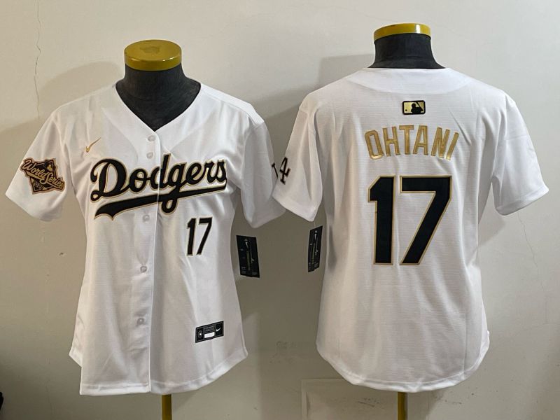 Youth Nike 2026 Los Angeles Dodgers #17 Ohtani White Gold Game MLB Jersey 062->youth mlb jersey->Youth Jersey
